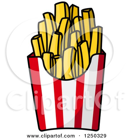 Clipart of a Box of French Fries - Royalty Free Vector Illustration by Vector Tradition SM
