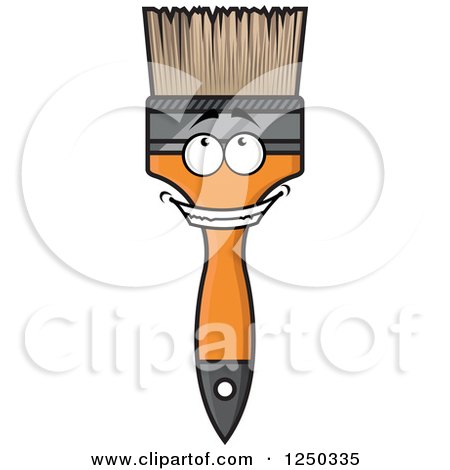 Clipart of a Paintbrush Character - Royalty Free Vector Illustration by Vector Tradition SM