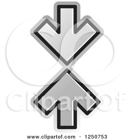 Clipart of Two Silver Arrows Pointing at Each Other - Royalty Free Vector Illustration by Lal Perera