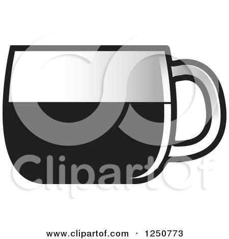 Clipart of a Grayscale Glass Tea Cup - Royalty Free Vector Illustration by Lal Perera