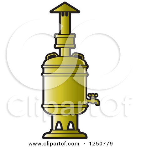 Clipart of a Gold Tea Boiler - Royalty Free Vector Illustration by Lal Perera