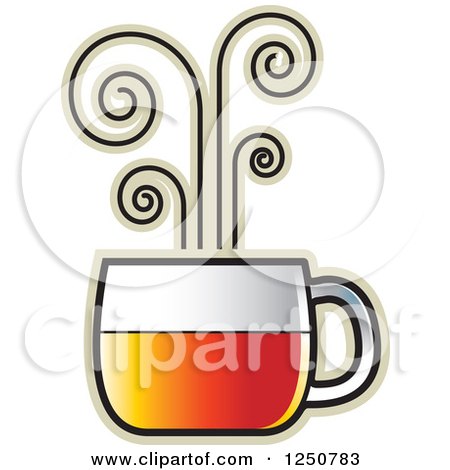 Clipart of a Hot Glass Tea Cup - Royalty Free Vector Illustration by Lal Perera