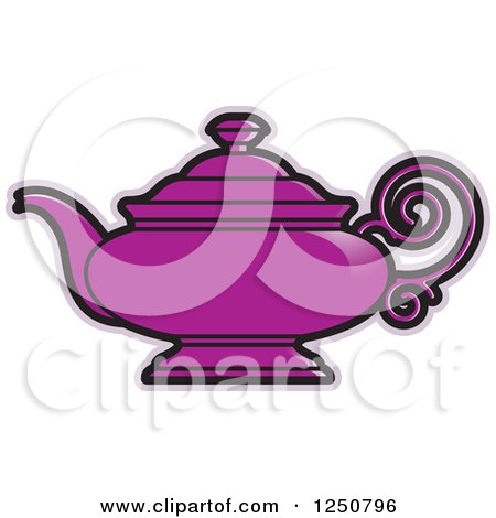 Clipart of a Purple Tea Pot - Royalty Free Vector Illustration by Lal Perera