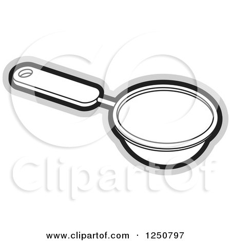 Clipart of a Grayscale Tea Strainer - Royalty Free Vector Illustration by Lal Perera