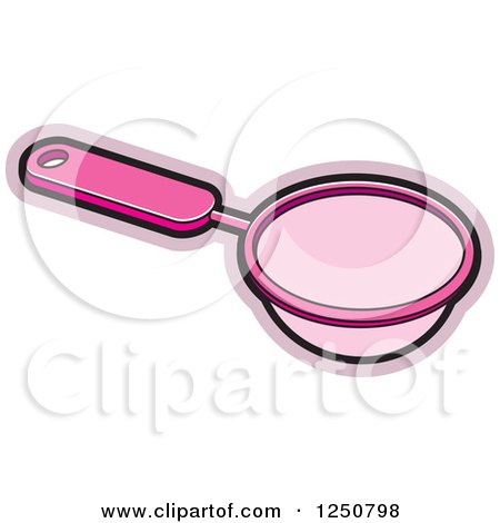 Clipart of a Pink Tea Strainer - Royalty Free Vector Illustration by Lal Perera
