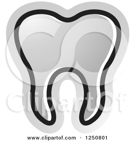 Clipart of a Silver Tooth Icon - Royalty Free Vector Illustration by Lal Perera