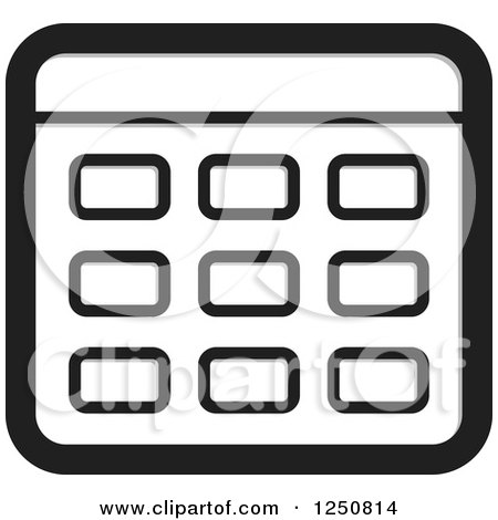 Clipart of a Grayscale Calculator - Royalty Free Vector Illustration by Lal Perera