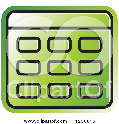 Clipart of a Green Calculator - Royalty Free Vector Illustration by Lal Perera