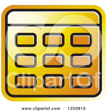 Clipart of a Golden Calculator - Royalty Free Vector Illustration by Lal Perera