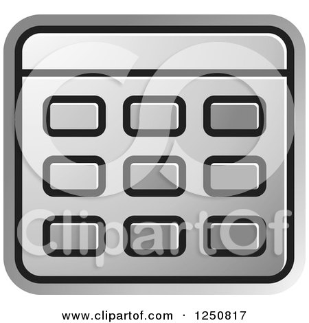 Clipart of a Silver Calculator - Royalty Free Vector Illustration by Lal Perera