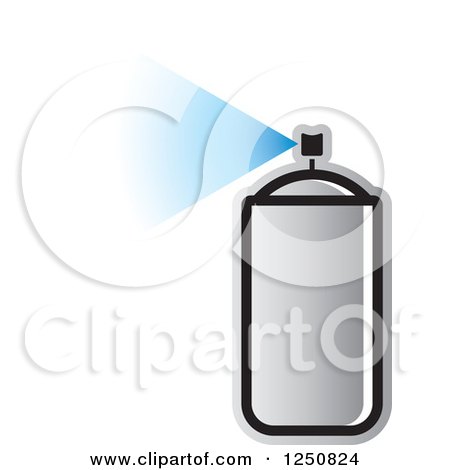 Clipart of a Silver Can of Spray Paint - Royalty Free Vector Illustration by Lal Perera