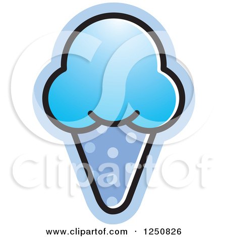 Clipart of a Blue Waffle Ice Cream Cone - Royalty Free Vector Illustration by Lal Perera