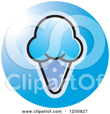 Clipart of a Blue Waffle Ice Cream Cone Icon - Royalty Free Vector Illustration by Lal Perera