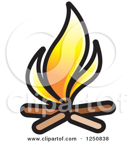 Clipart of a Campfire - Royalty Free Vector Illustration by Lal Perera