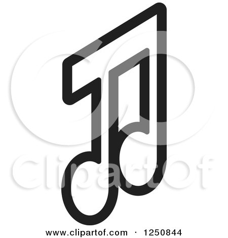 Clipart of a Black and White Music Note - Royalty Free Vector Illustration by Lal Perera