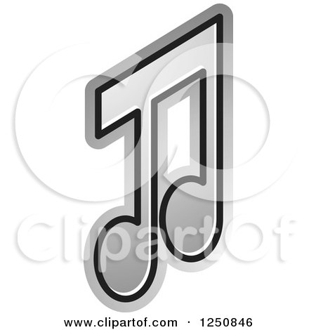 Clipart of a Silver Music Note - Royalty Free Vector Illustration by Lal Perera