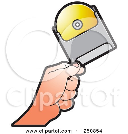 Clipart of a Hand Holding a Cd - Royalty Free Vector Illustration by Lal Perera