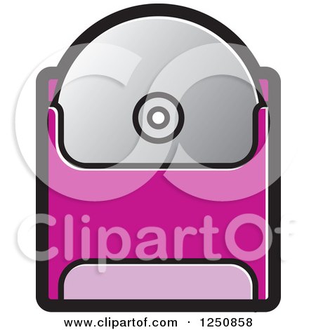 Clipart of a Cd in a Pink Sleeve - Royalty Free Vector Illustration by Lal Perera