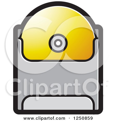 Clipart of a Gold Cd in a Sleeve - Royalty Free Vector Illustration by Lal Perera