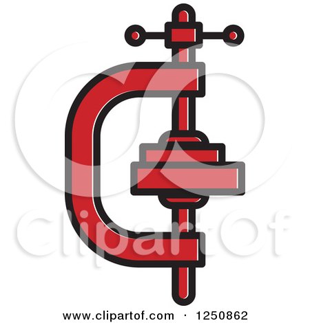Clipart of a Red Vice Grip Clamp - Royalty Free Vector Illustration by Lal Perera