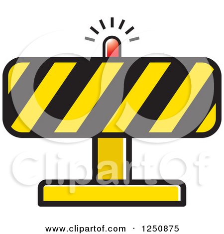 Clipart of a Construction Road Block - Royalty Free Vector Illustration by Lal Perera