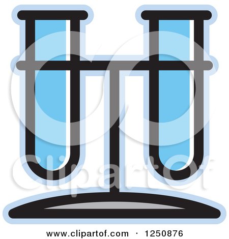 Clipart of a Blue Test Tube Stand - Royalty Free Vector Illustration by Lal Perera
