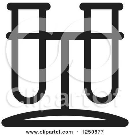 Clipart of a Black and White Test Tube Stand - Royalty Free Vector Illustration by Lal Perera