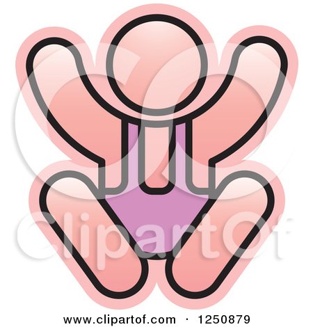 Clipart of a Happy Baby in a Pink Onesie - Royalty Free Vector Illustration by Lal Perera