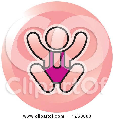 Clipart of a Round Happy Baby Icon - Royalty Free Vector Illustration by Lal Perera