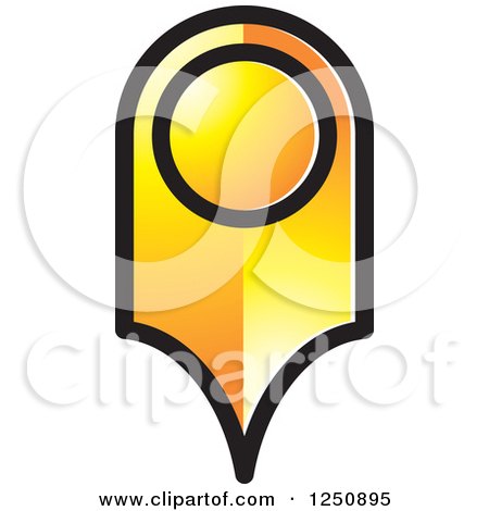 Clipart of a Golden Map Pointer - Royalty Free Vector Illustration by Lal Perera