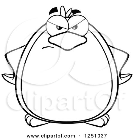 Clipart of a Black and White Mad Penguin Character - Royalty Free Vector Illustration by Hit Toon