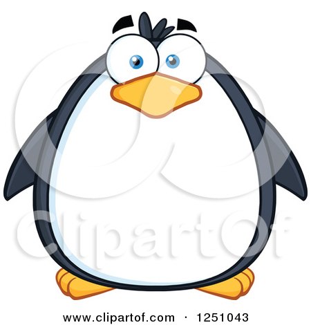 Clipart of a Penguin Character with Blue Eyes - Royalty Free Vector Illustration by Hit Toon