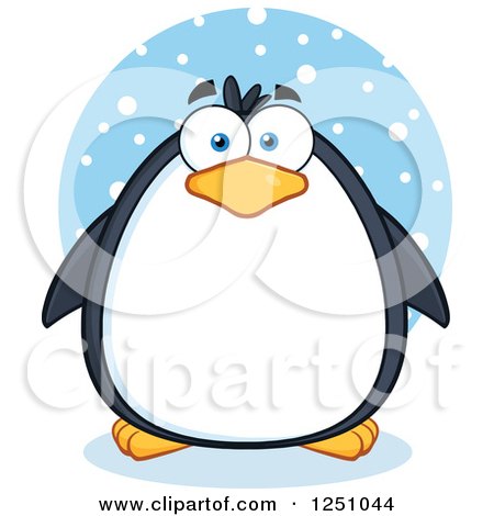 Clipart of a Penguin Character in the Snow - Royalty Free Vector Illustration by Hit Toon
