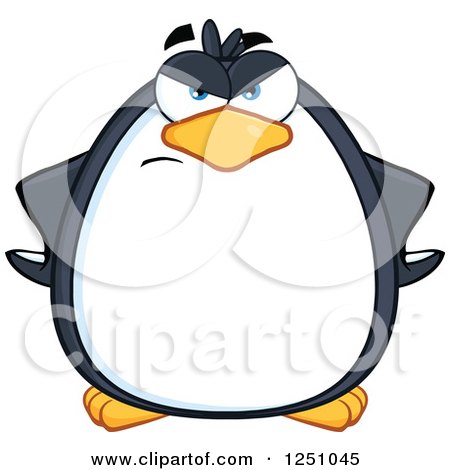 Clipart of a Mad Penguin Character - Royalty Free Vector Illustration by Hit Toon
