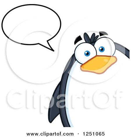 Clipart of a Penguin Character Talking - Royalty Free Vector Illustration by Hit Toon