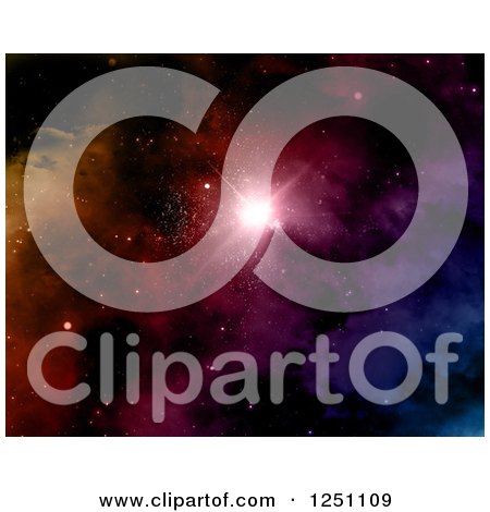 Clipart of a Colorful Nebula and Star Background - Royalty Free Illustration by KJ Pargeter