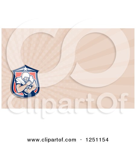 Clipart of a Football Player Business Card Design - Royalty Free Illustration by patrimonio