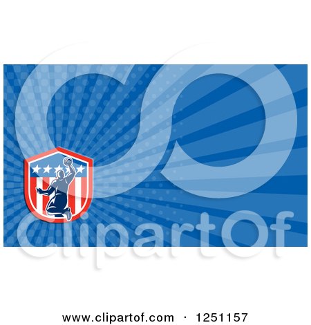 Clipart of a Patriotic American Basketball Business Card Design - Royalty Free Illustration by patrimonio
