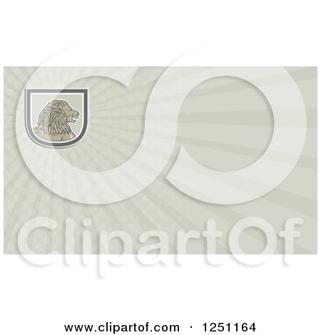 Clipart of a Lion Shield Business Card Design - Royalty Free Illustration by patrimonio