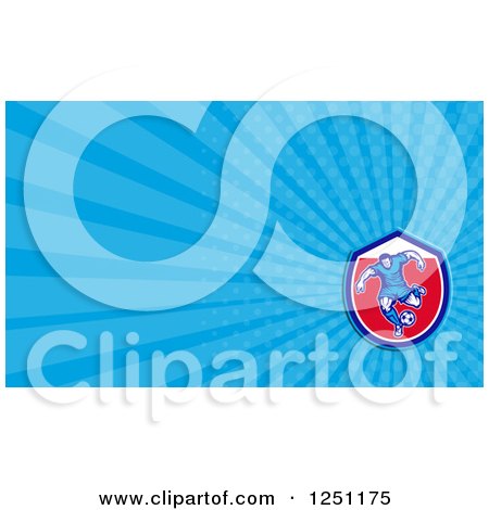 Clipart of a Soccer Player Business Card Design - Royalty Free Illustration by patrimonio