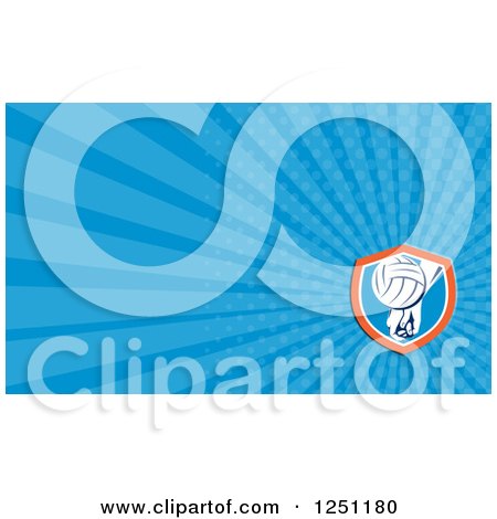 Clipart of a Volleyball Business Card Design - Royalty Free Illustration by patrimonio