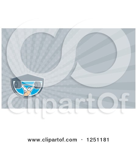 Clipart of a Bodybuilder Business Card Design - Royalty Free Illustration by patrimonio