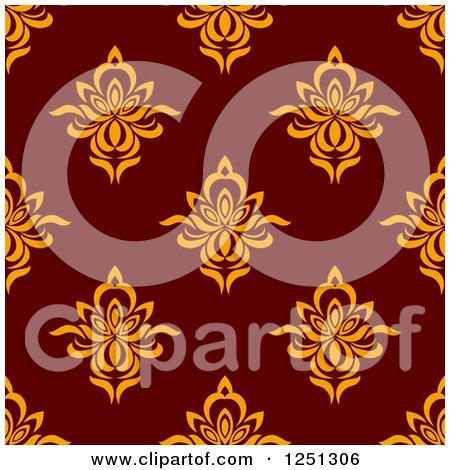 Clipart of a Seamless Floral Background Pattern - Royalty Free Vector Illustration by Vector Tradition SM