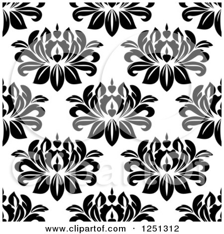 Clipart of a Seamless Black and White Background Pattern - Royalty Free Vector Illustration by Vector Tradition SM
