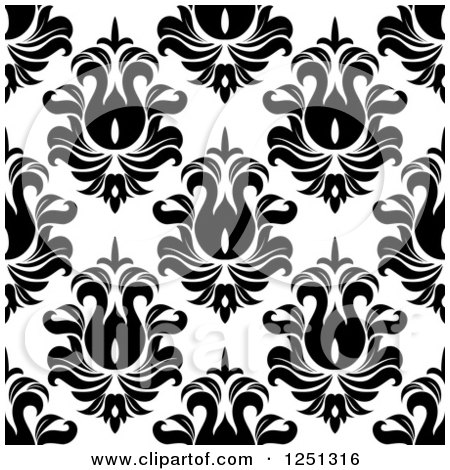 Clipart of a Seamless Black and White Background Pattern - Royalty Free Vector Illustration by Vector Tradition SM