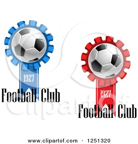 Clipart of Soccer Balls and Medals with Football Club Text - Royalty Free Vector Illustration by Vector Tradition SM