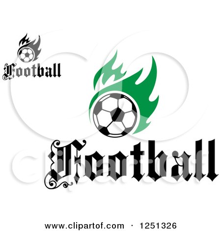 Clipart of Soccer Balls with Flames and Football Text - Royalty Free Vector Illustration by Vector Tradition SM