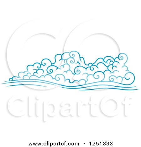 Clipart of a Blue Wind or Cloud - Royalty Free Vector Illustration by Vector Tradition SM
