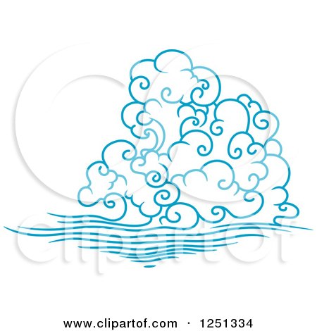 Clipart of a Blue Wind or Cloud 2 - Royalty Free Vector Illustration by Vector Tradition SM