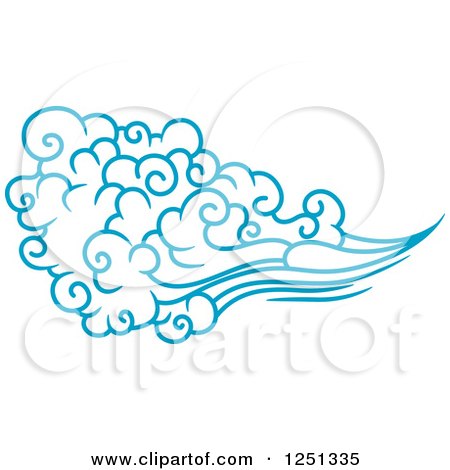 Clipart of a Blue Wind or Cloud 3 - Royalty Free Vector Illustration by Vector Tradition SM